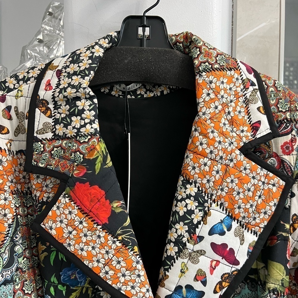 Alice + Olivia Moya Quilted Patchwork Coat - Picture 10 of 15